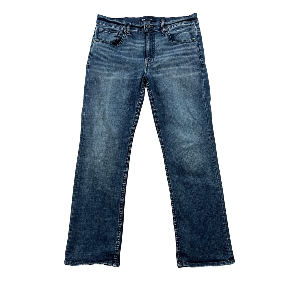 BKE Jake Jeans Mens 36x32 Blue Straight Leg Stretch Coolmax Denim Casual Modern